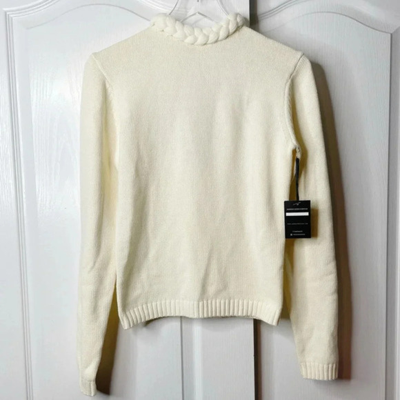 NWT Undra Celeste - Bold Braid Open Back Sweater Size Medium Cream - Picture 5 of 15
